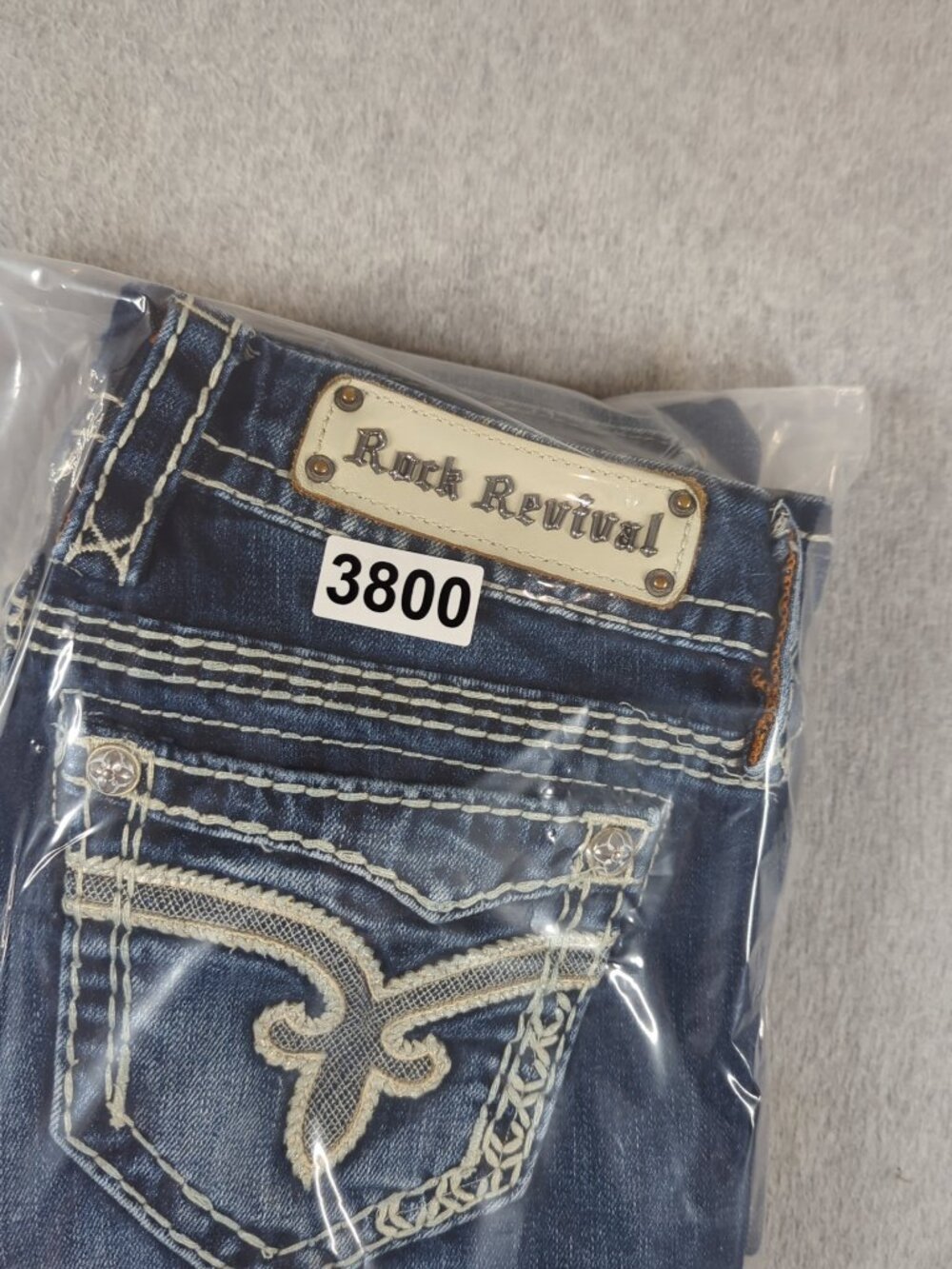 Rock Revival Jeans Women's 26 (Fits 29x28.5) Blue Raizel Easy Boot Thick Stitch - Picture 11 of 11